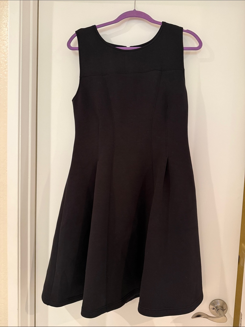 Maeve Anthropologie Debutante Dress Black L Fit & Flare EUC Sleeveless Chic LBD